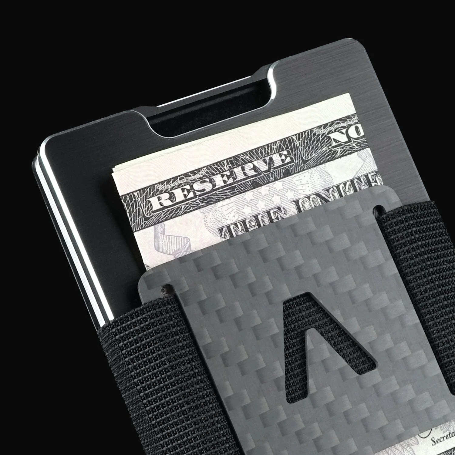 Brushed Black | Classic Wallet + Carbon Fiber Cash Clip - Image 4