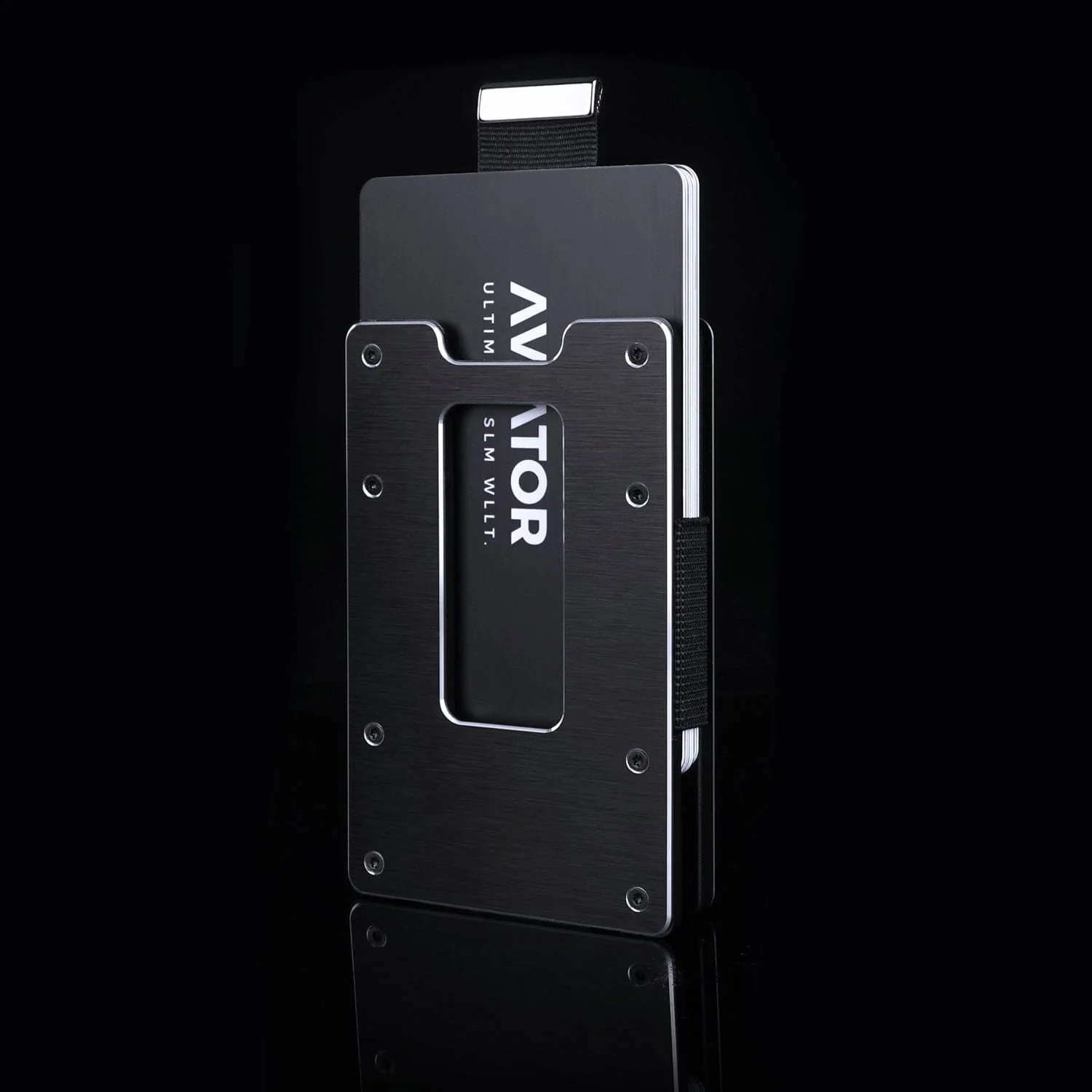 Brushed Black | Slide Wallet + Carbon Fiber Cash Clip - Image 4