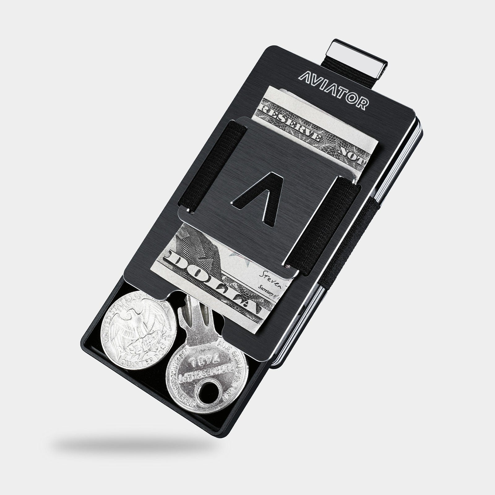 Brushed Black Aluminum Slim Wallet - Image 4