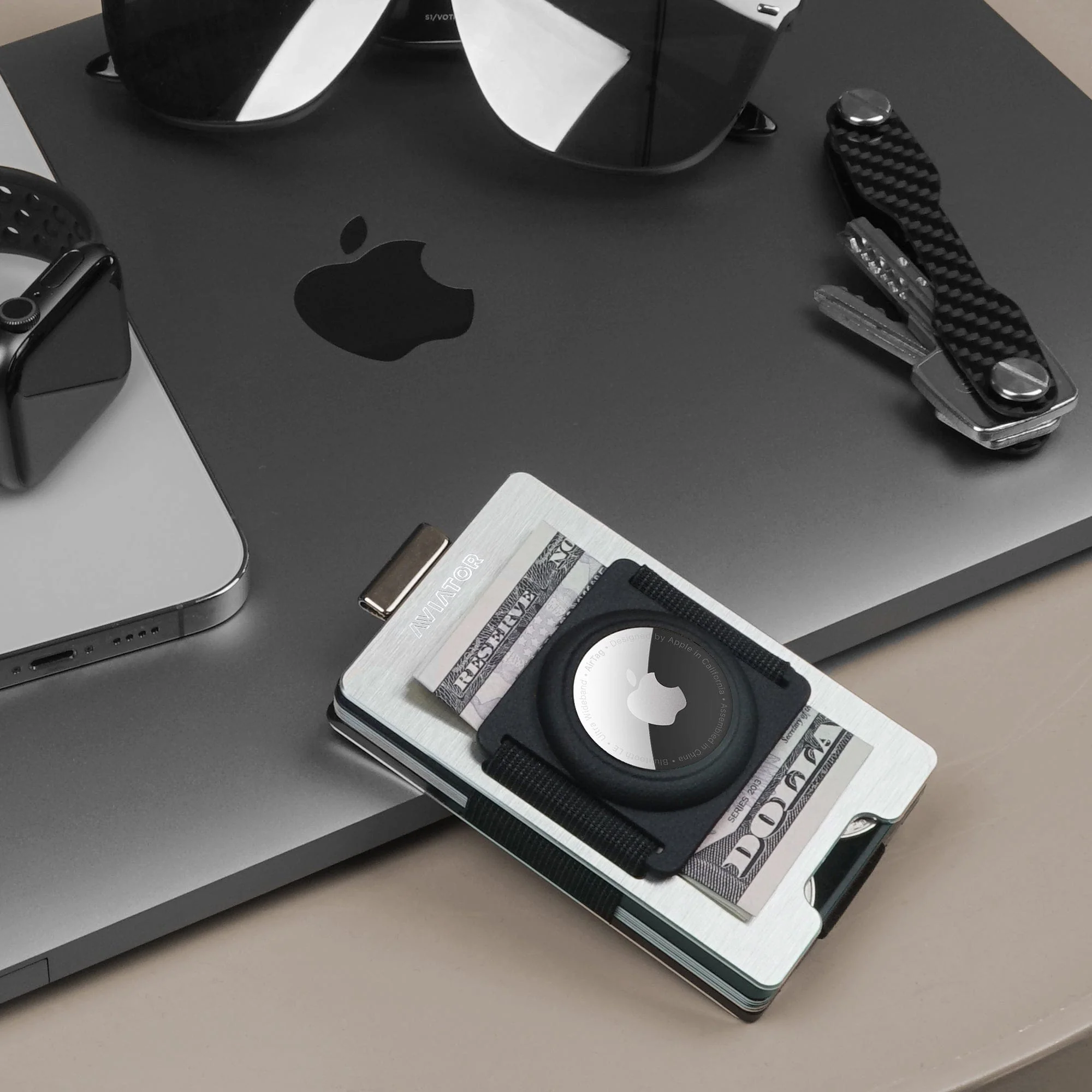 Brushed Silver Aluminum Slim Wallet - Image 6