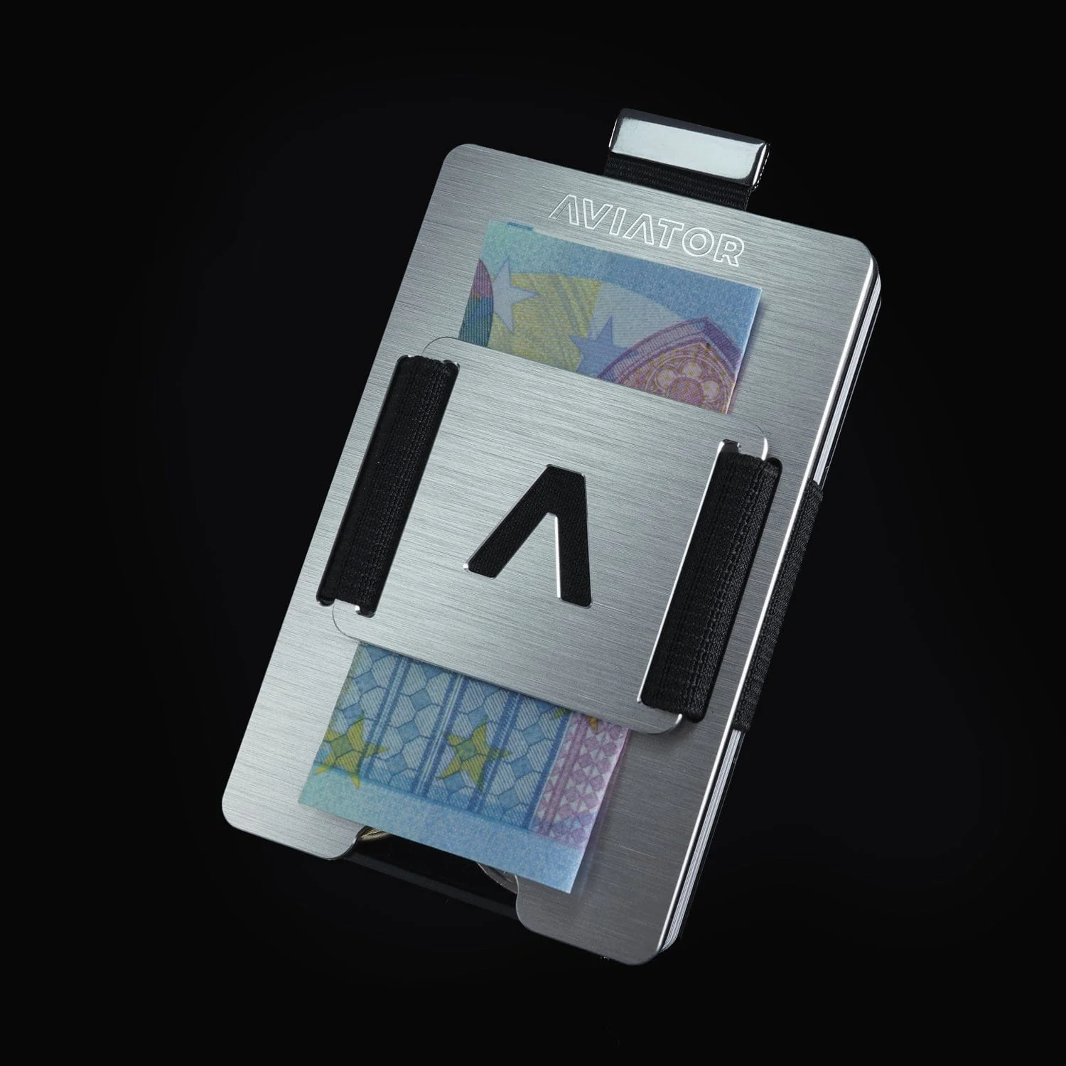 Brushed Silver | Slide Wallet with Closed Coverplate + Silver Cash Clip - Image 3