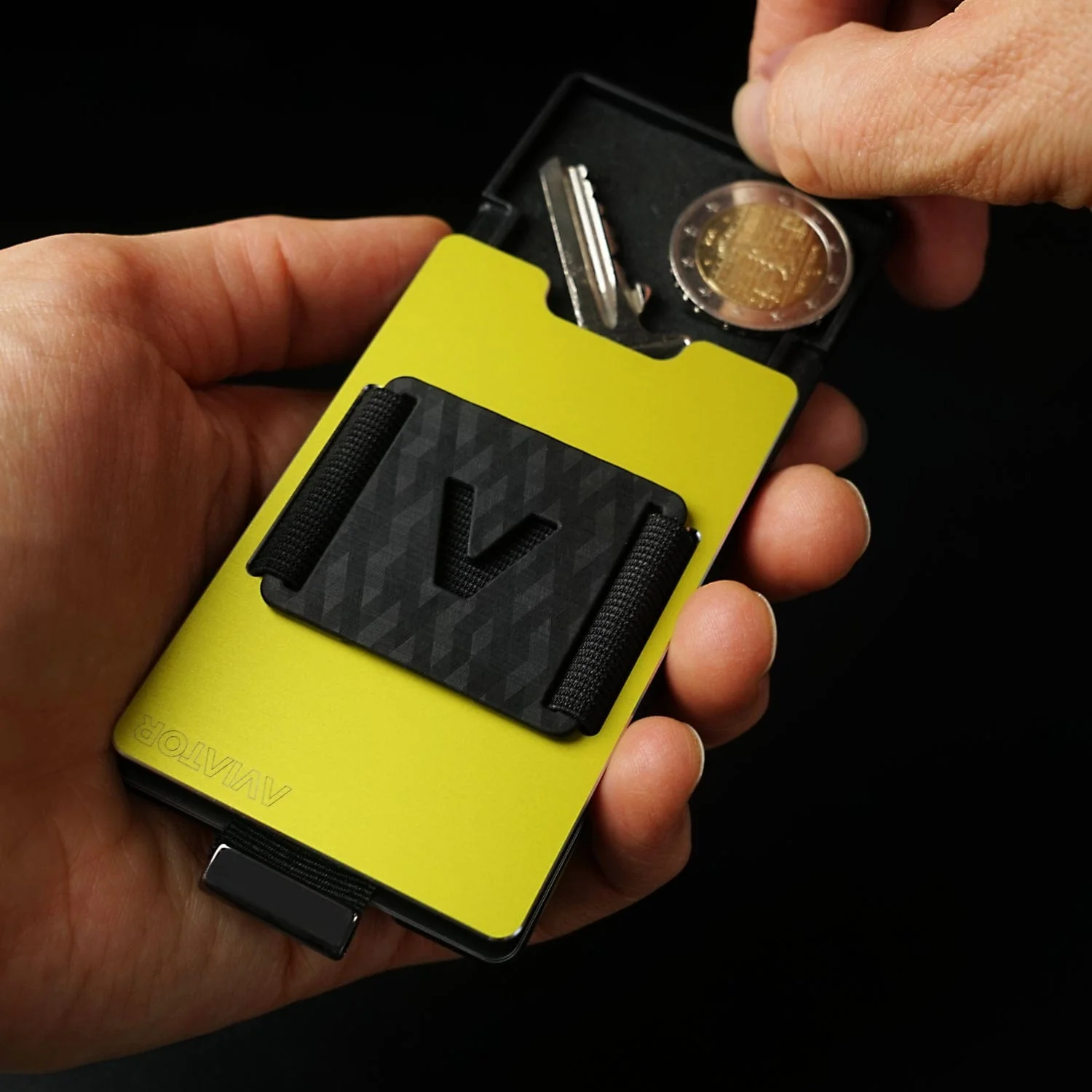 Electric Lime Aluminum Slim Wallet - Image 10