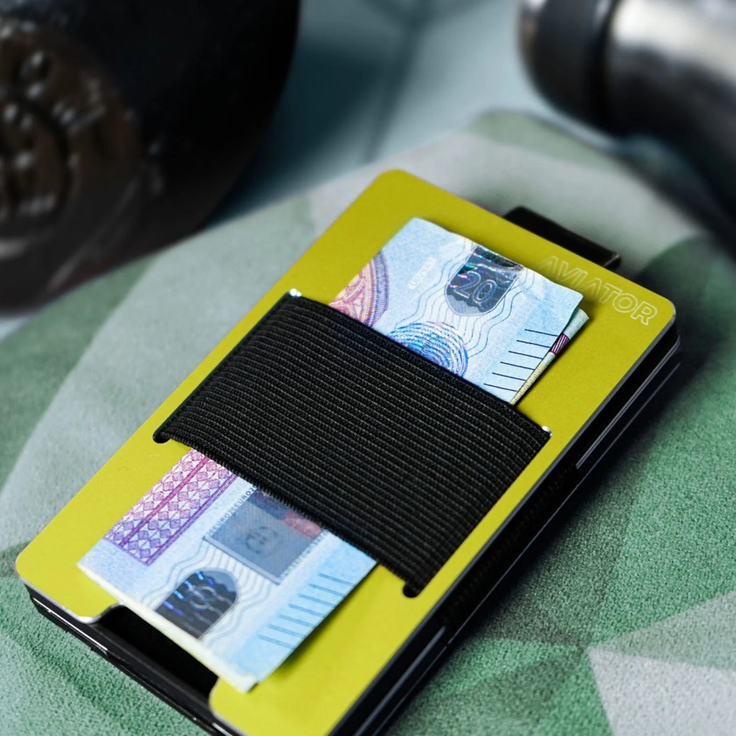 Electric Lime Aluminum Slim Wallet - Image 11