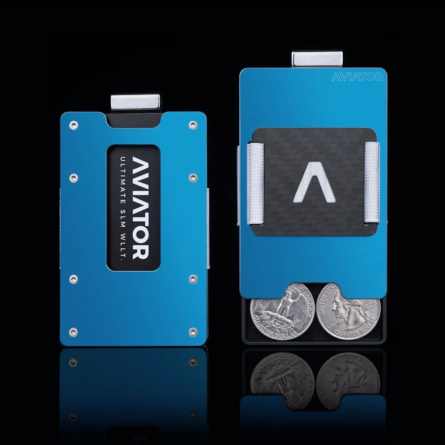 Galactic Blue | Slide Wallet with Silver Screws - Image 6