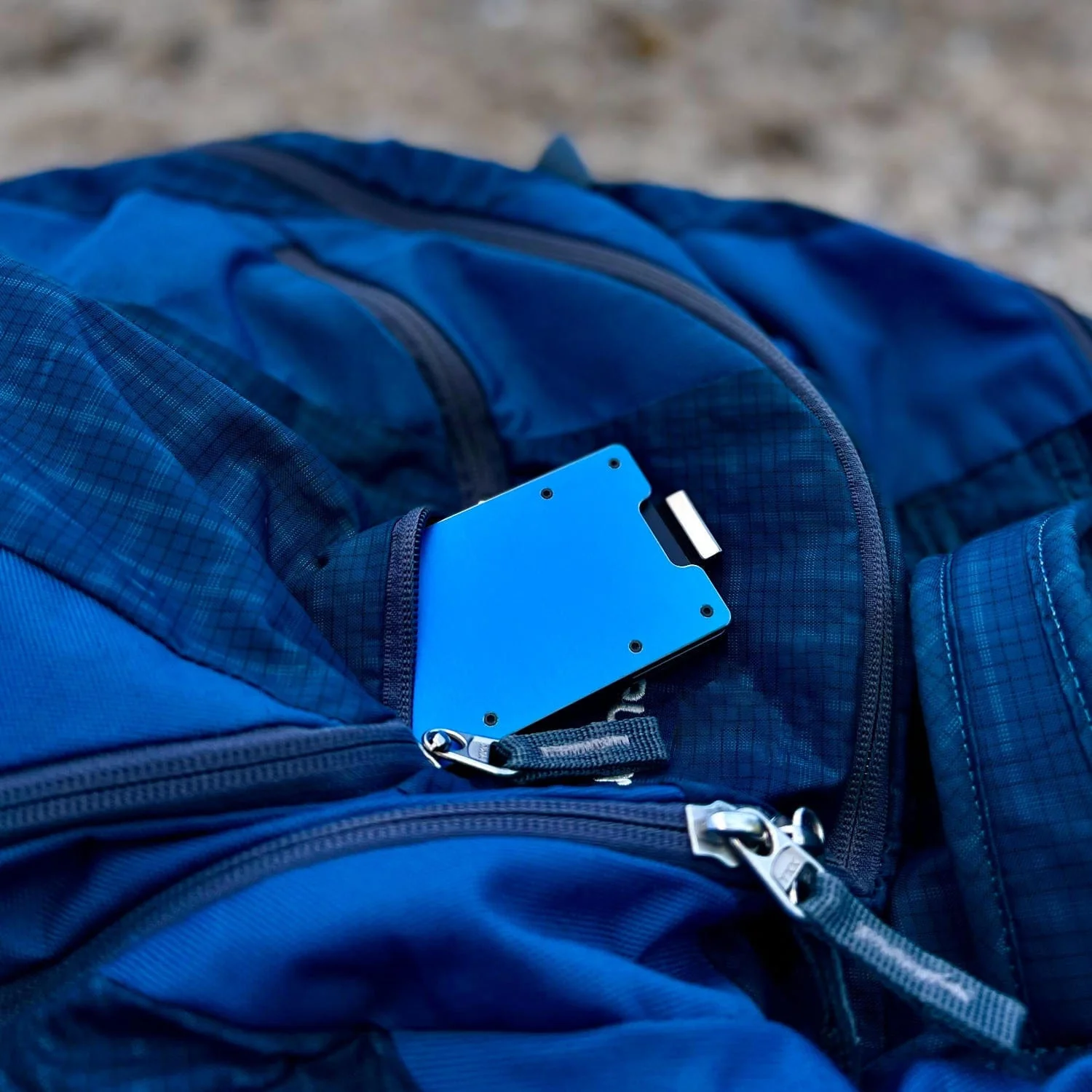 Galactic Blue Metal Slim Wallet - Image 9