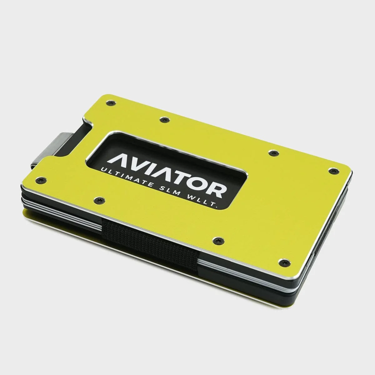 NOT FLAW[LESS] Electric Lime Aluminum Slim Wallet - Image 4