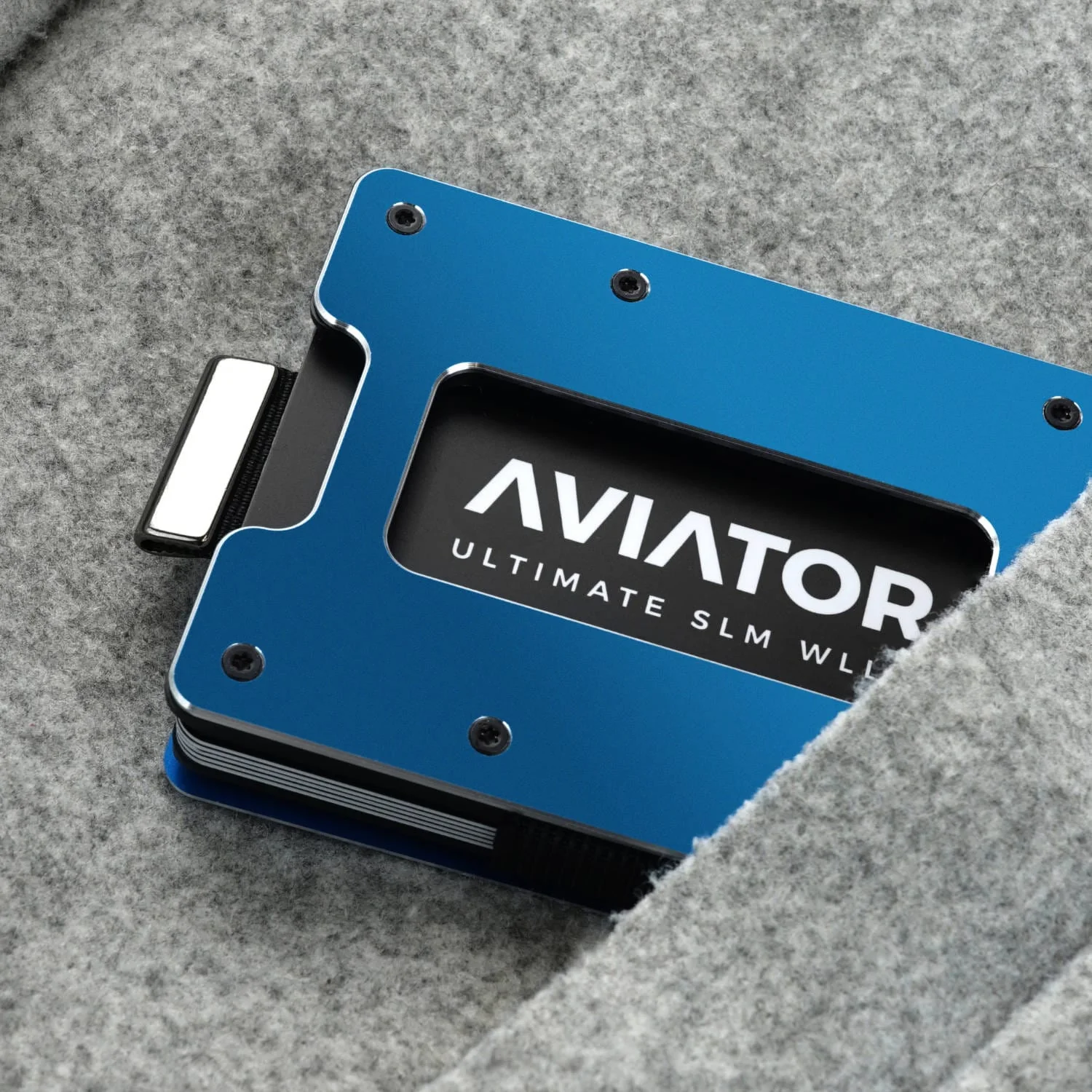 NOT FLAW[LESS] Galactic Blue Aluminum Slim Wallet - Image 9
