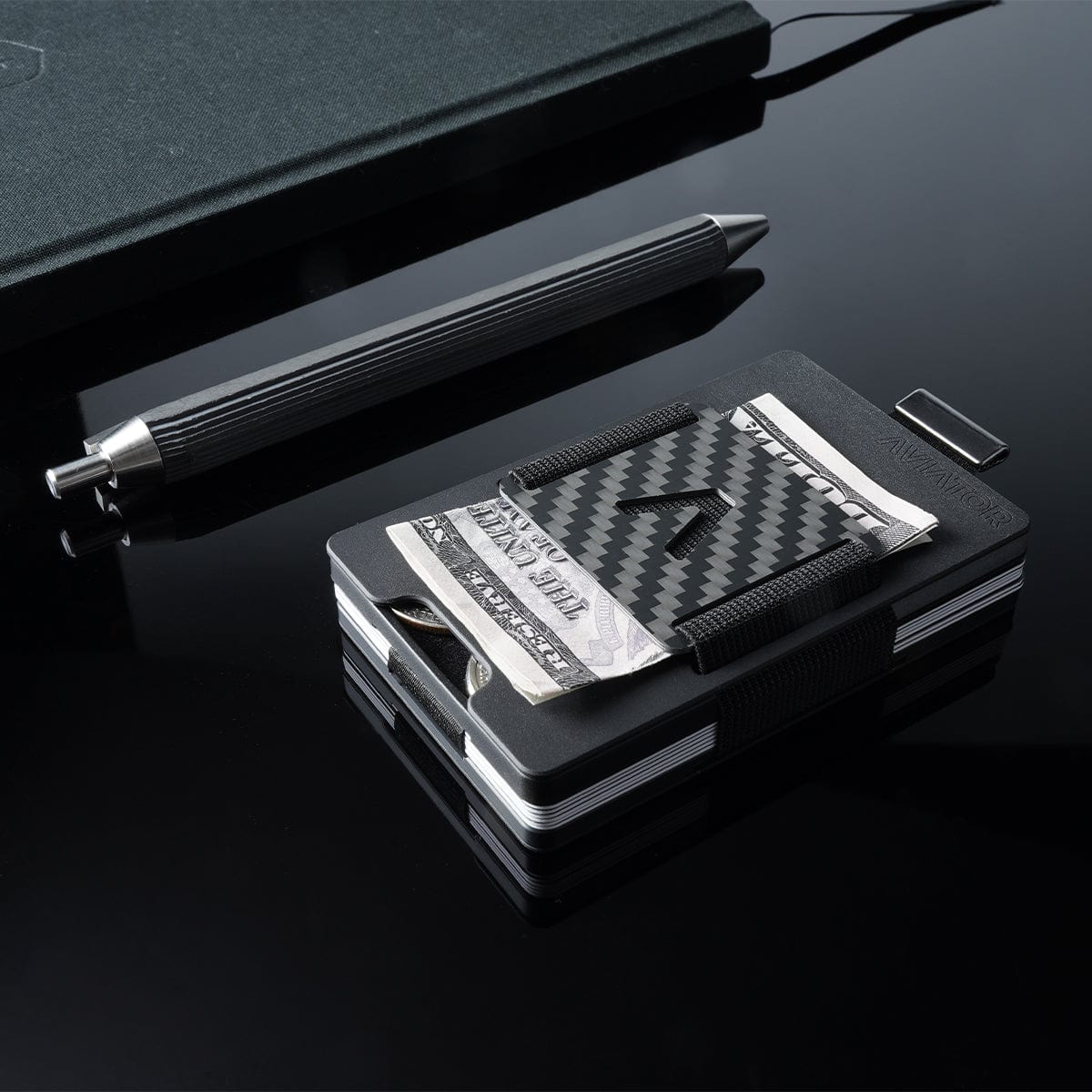 NOT FLAW[LESS] Pure Black Aluminum Slim Wallet - Image 3