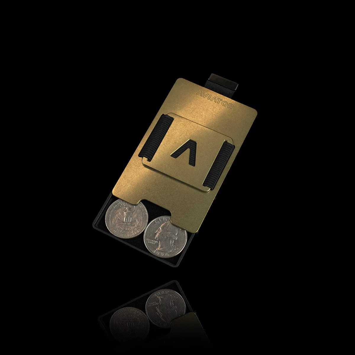 Stonewashed Brass | Slide Wallet + Brass Cash Clip - Image 5
