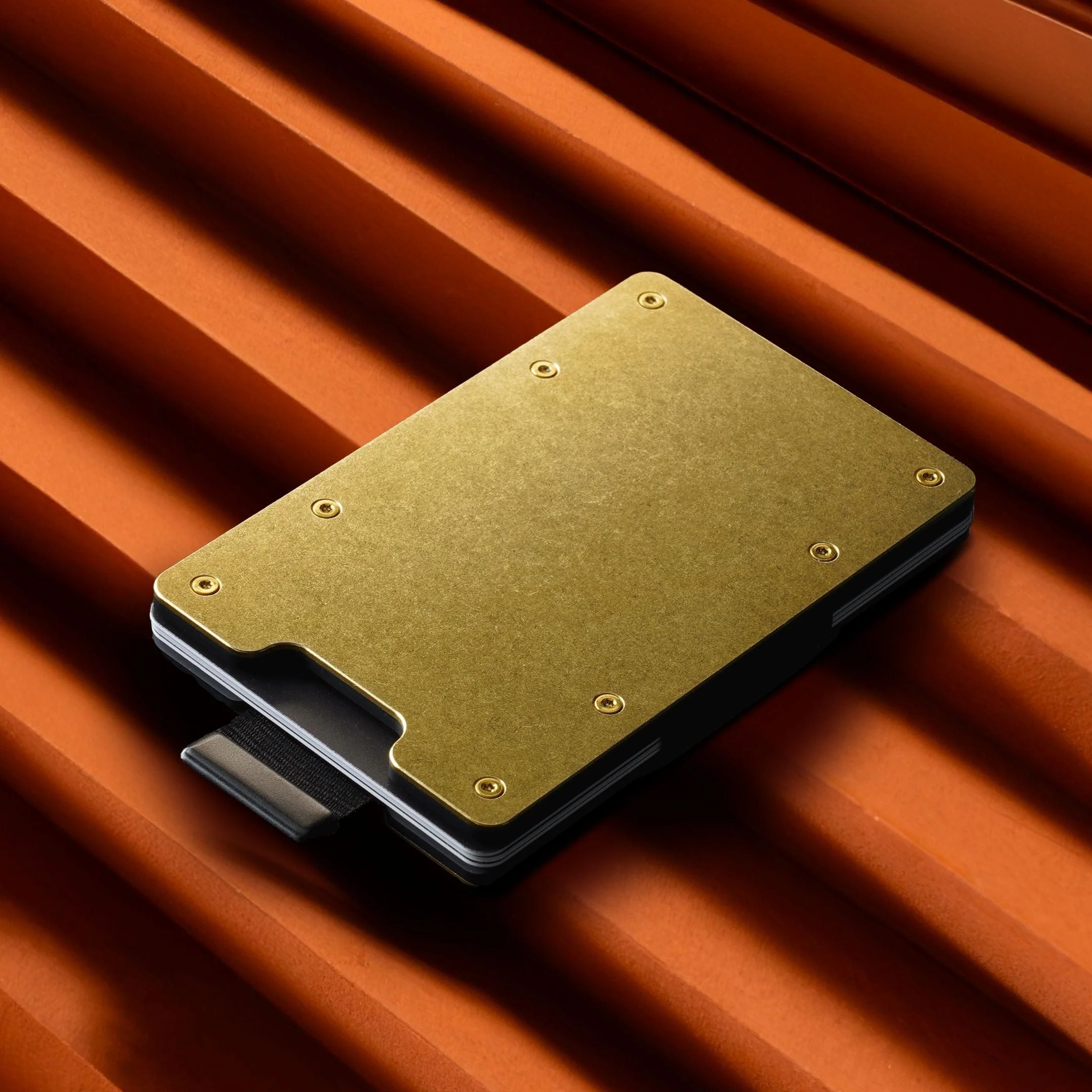 Stonewashed Brass | Slide Wallet + Brass Cash Clip - Image 9